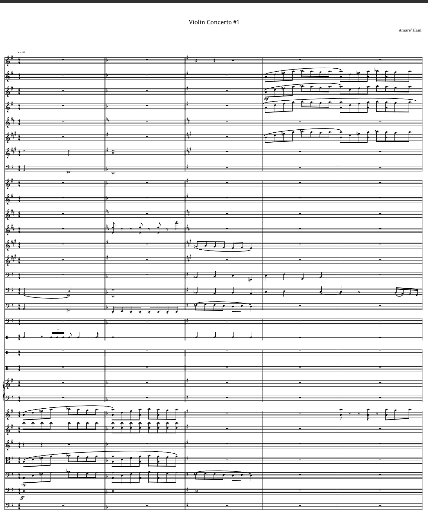 Violin Concerto No. 1 by Amare’ Gregg-Ham