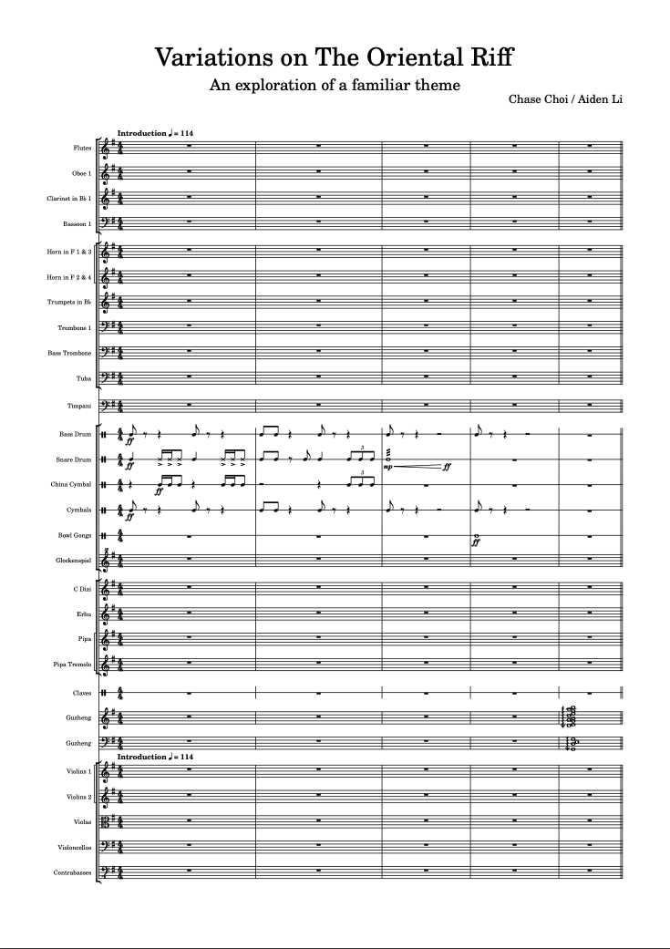 Variations on The Oriental Riff by Chase Choi and Aiden Li